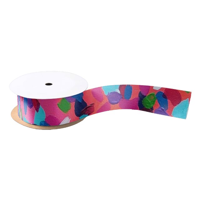 Summer Dreams Abstract Print  Satin Ribbon (Spool)