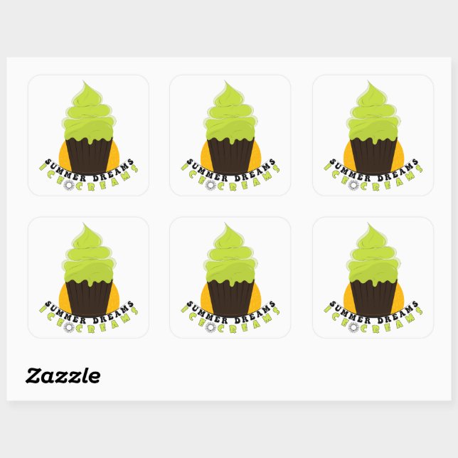 Summer dreams Icecreams  Square Sticker (Sheet)