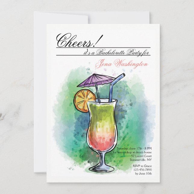 Summer Drink Invitation (Front)