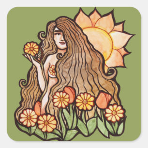 Summer Earth Goddess                               Square Sticker