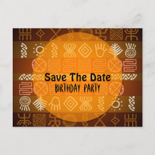 Summer Ethnic 17th Birthday Save the Date Announcement Postcard