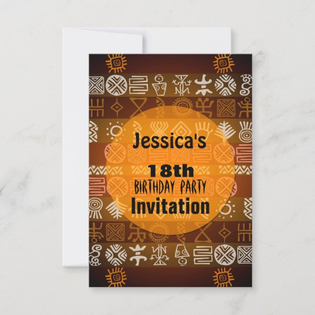 Summer Ethnic 18th Birthday Party Invitation (Front)