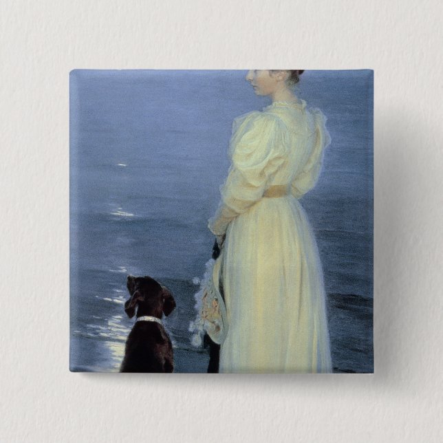 Summer Evening at Skagen 15 Cm Square Badge (Front)