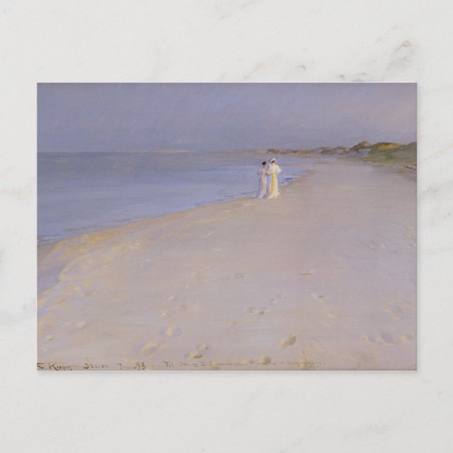 Summer evening at the South Beach, Skagen, 1893 Postcard (Front)
