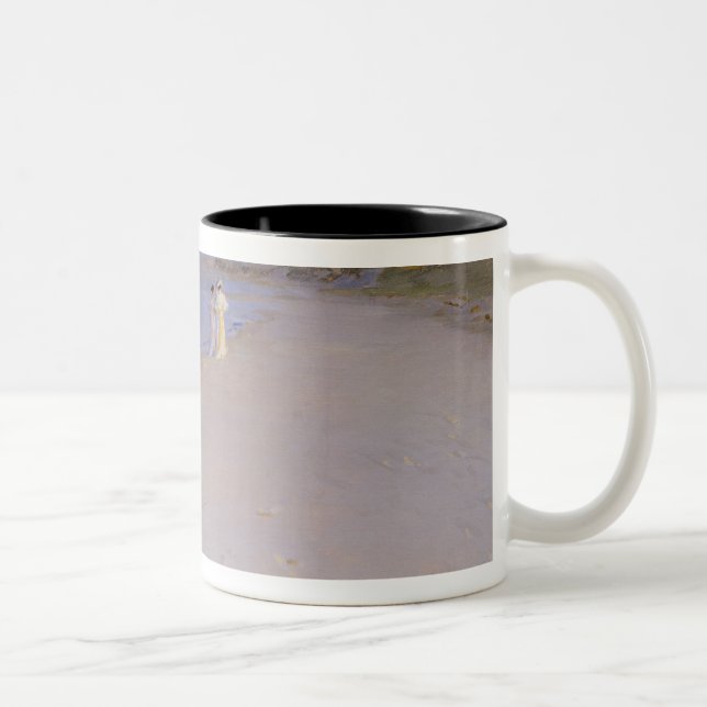 Summer evening at the South Beach, Skagen, 1893 Two-Tone Coffee Mug (Right)