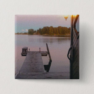 Summer evening in the swedish archipelago 15 cm square badge