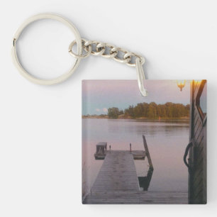 Summer evening in the swedish archipelago key ring
