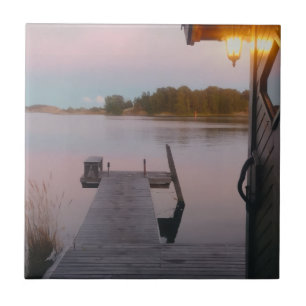 Summer evening in the swedish archipelago tile