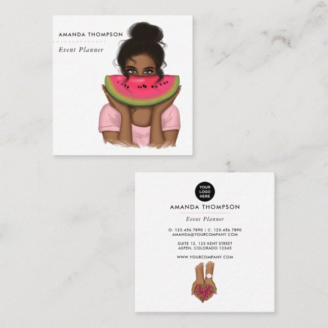 Summer Event Planner Square Business Card (Front/Back)
