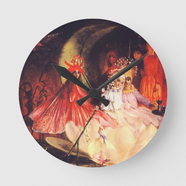 Summer Fairies Round Clock (Front)