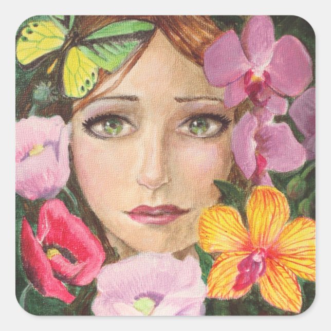 Summer Fairy Floral Sticker (Front)