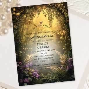 Summer Fairy Tale Enchanted Forest  Quinceañera  Invitation