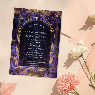 Summer Fairy Tale Enchanted Forest Quinceañera Invitation