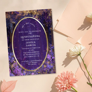 Summer Fairy Tale Enchanted Forest Quinceañera Invitation