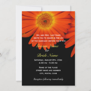 Summer, fall daisy flower wedding invitations