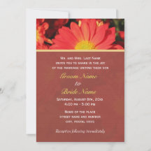 Summer, fall daisy flower wedding invitations