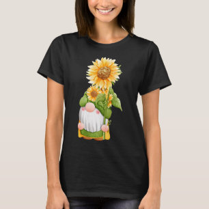 Summer Fall Sunflower Gnome Womens T-Shirt