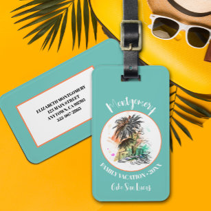 Summer Family Vacation Turquoise Luggage Tag