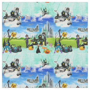 Summer Fantasy Halloween invitation repeat Fabric