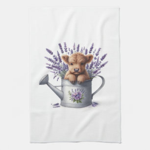Summer Farm Baby Cow Tea Towel