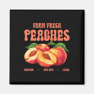 Summer Farm Fresh Peaches Organic Non Gmo Local Fu Magnet