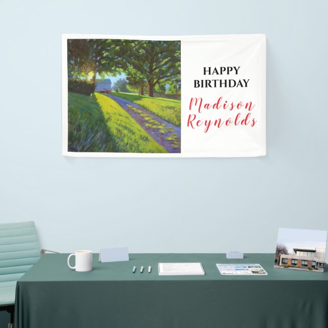 Summer Farm Scene in Bright Sunlight Birthday Banner (Tradeshow)