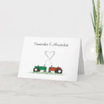 Summer Farm Wedding Invitation Card<br><div class="desc">Red and green tractor in love -- makes the perfect farm wedding invitation!
This is the "card" version of our popular single sheet invitation.
Fully customisable.</div>