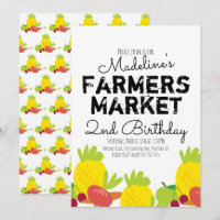 Summer Farmers Market Vegetables Fruit Invitation