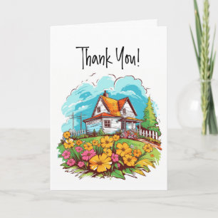 Summer Farmhouse Home Thank You Card