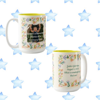 Summer Favourite Memories Customisable Photo Text Two-Tone Coffee Mug