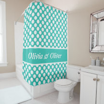 Summer Feel Turquoise & White Polka Dot Pattern