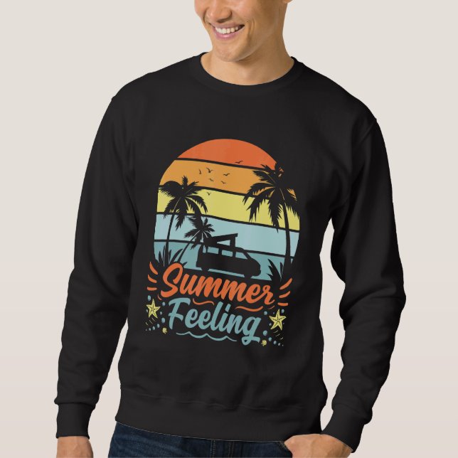 Summer Feeling Caravan Camper Tropical Sunset Sweatshirt (Front)