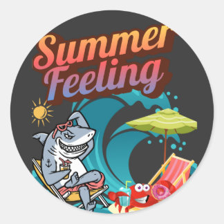 summer feeling classic round sticker