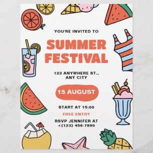  Summer Festival Party, kids festival Summer Party Flyer