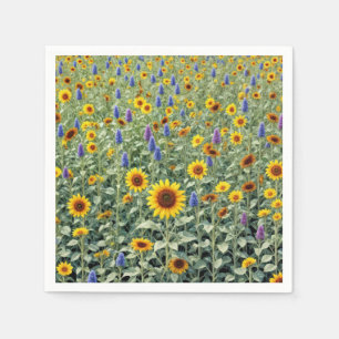 Summer Field of Sunflowers and Wildflowers Napkin