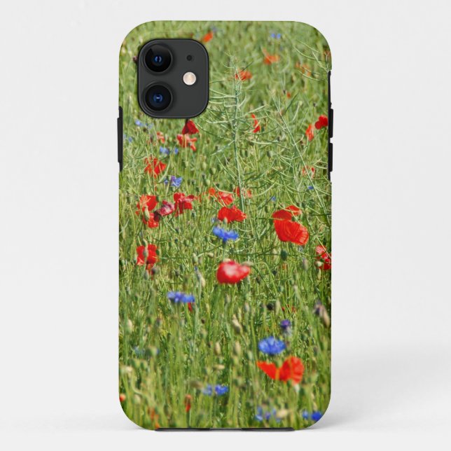 Summer field with red and blue flowers Case-Mate iPhone case (Back)