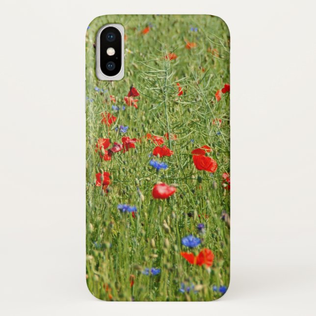 Summer field with red and blue flowers Case-Mate iPhone case (Back)