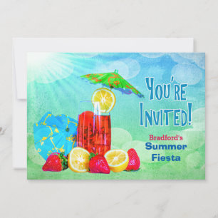 SUMMER FIESTA PARTY INVITATION - TROPICAL BEVERAGE