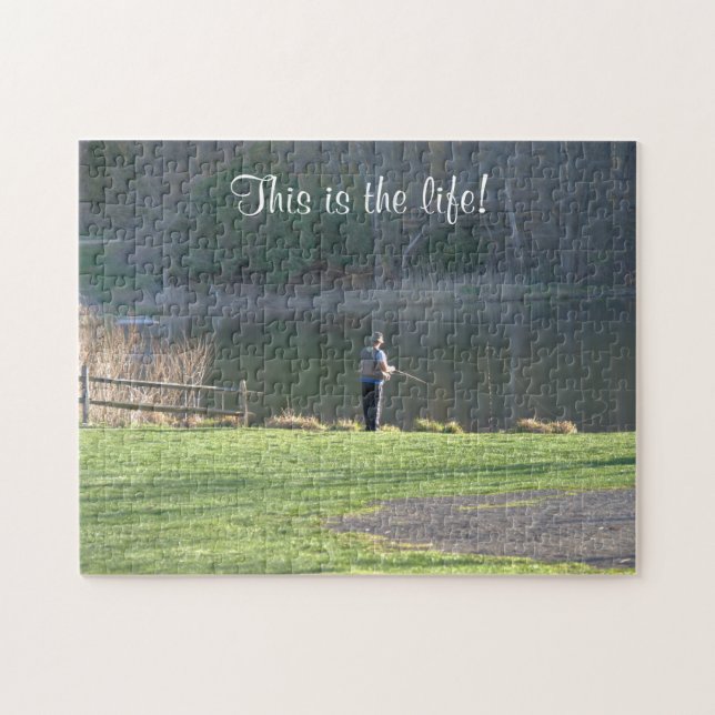 Summer Fishing at the Pond  Jigsaw Puzzle (Horizontal)