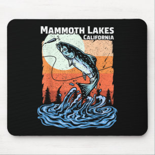 Summer Fishing Retro Sunset California Mammoth Lak Mouse Mat