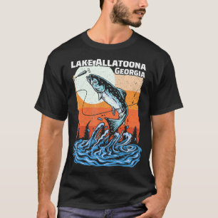 Summer Fishing Retro Sunset Georgia Allatoona Lake T-Shirt