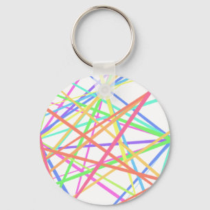 Summer Flair: Neon Rainbow Striped Key Ring