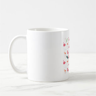 summer flamingo beach party blue coffee mug
