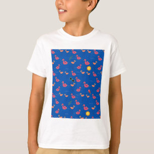 summer flamingo beach party dark blue T-Shirt