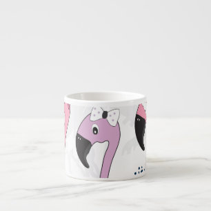 Summer Flamingo: Beach Vintage Illustration. Espresso Cup