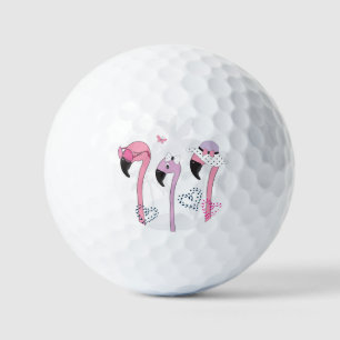 Summer Flamingo: Beach Vintage Illustration. Golf Balls