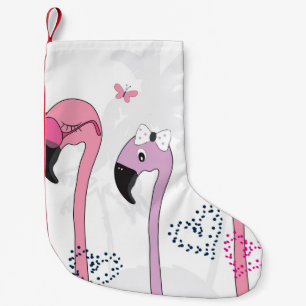 Summer Flamingo: Beach Vintage Illustration. Small Christmas Stocking