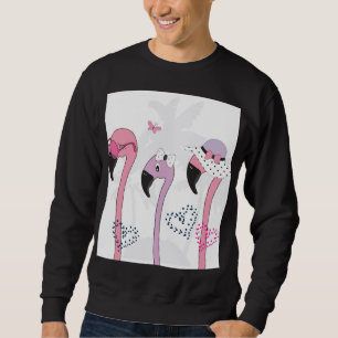 Summer Flamingo: Beach Vintage Illustration. Sweatshirt