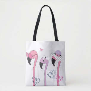 Summer Flamingo: Beach Vintage Illustration. Tote Bag