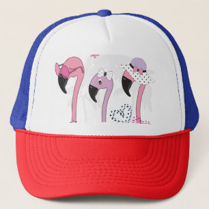 Summer Flamingo: Beach Vintage Illustration. Trucker Hat